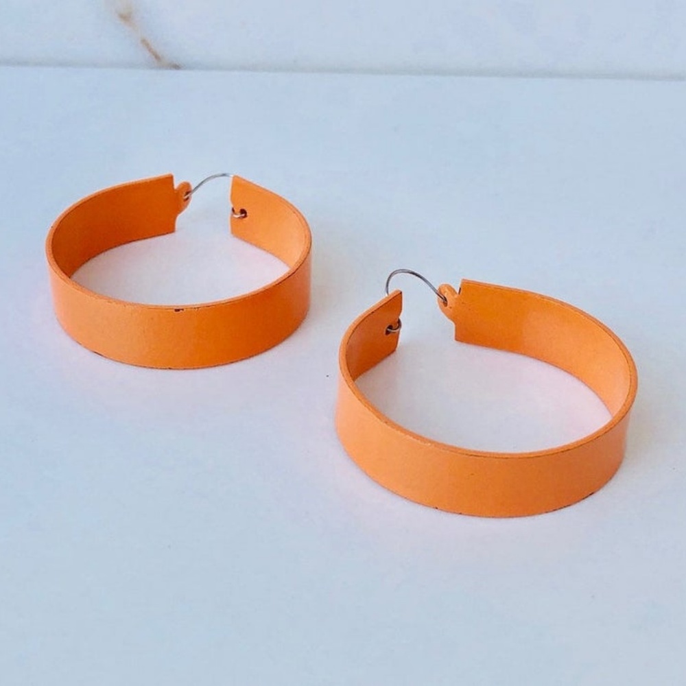 Vintage Orange Deco Hoops